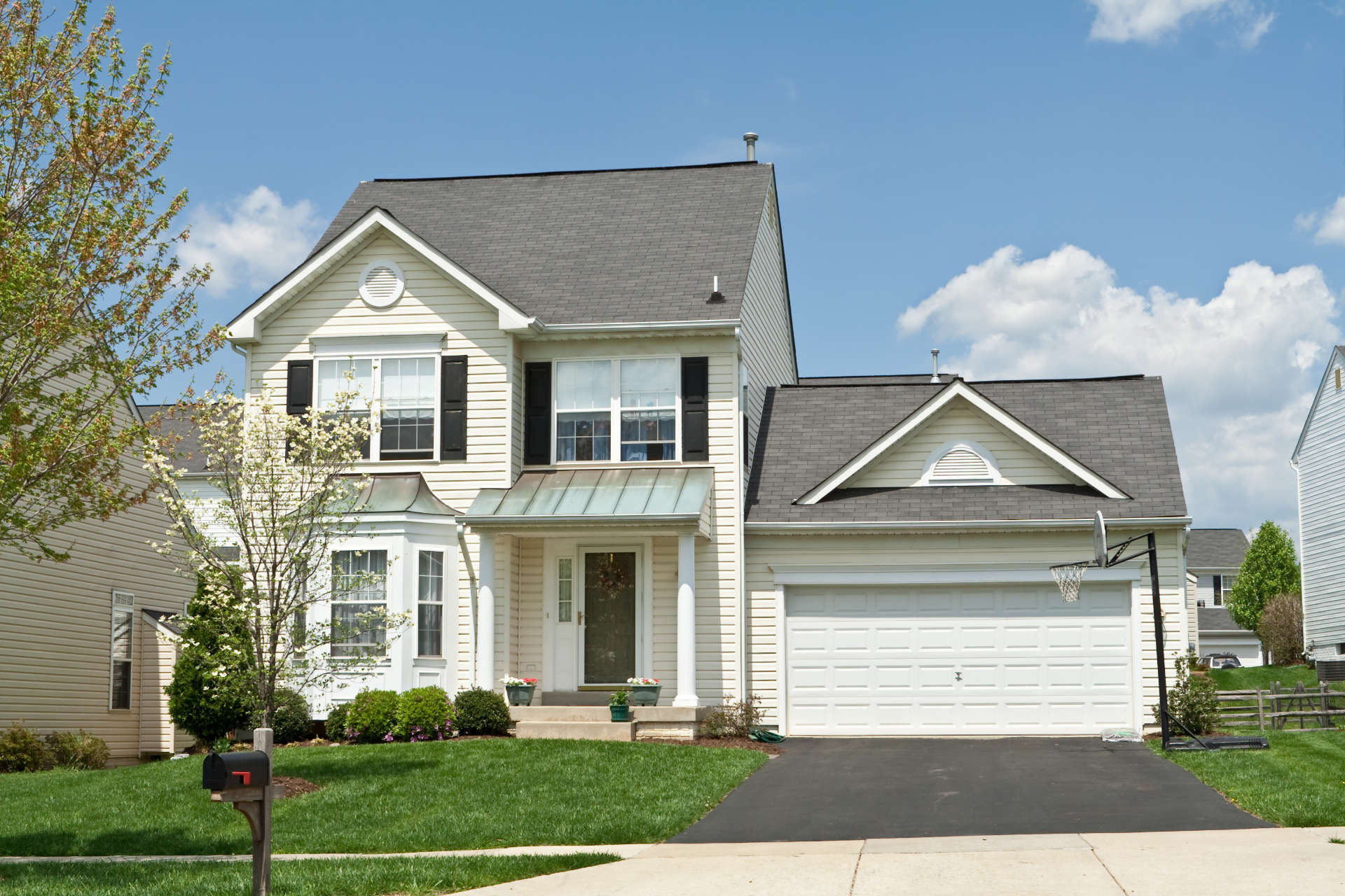 Smaller single family home in suburban Maryland, USA.